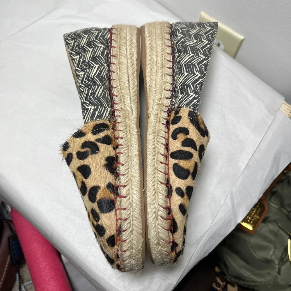 Soft Surroundings Leopard Calf Hair Espadrille Shoes 9